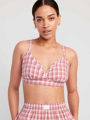 Old Navy Cross-Front Poplin Bralette Pyjama Damen Rosa | 5094CEGNW