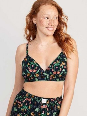 Old Navy Cross-Front Poplin Bralette Pyjama Damen Banana Print | 7092UPQBD
