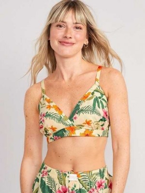 Old Navy Cross-Front Poplin Bralette Pyjama Damen Gelb | 9405HFQUV