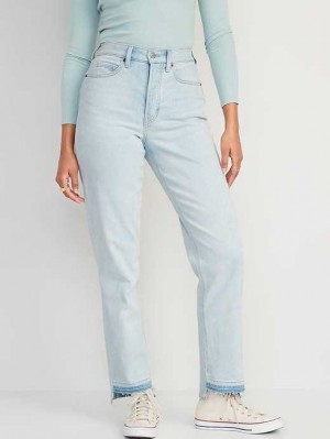 Old Navy Curvy Extra High-Waisted Button-Fly Sky-Hi Gerade Cut-Off Jeans Jeans Damen Ferngully | 4703HWSNA