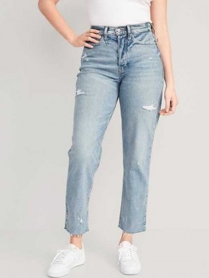 Old Navy Curvy Extra High-Waisted Sky-Hi Gerade Button-Fly Cut-Off Jeans Jeans Damen Reem | 0384ZESQJ
