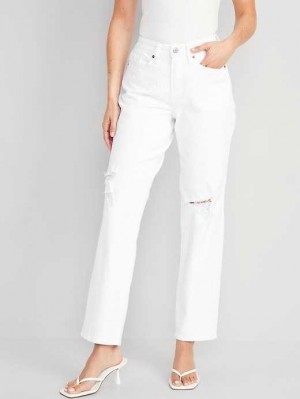 Old Navy Curvy High-Waisted OG Loose White Jeans Jeans Damen Weiß | 5407NOCGW