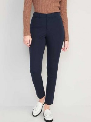 Old Navy Curvy High-Waisted Pixie Schlank Ankle Pants Hose Damen Navy | 3875SYRWN