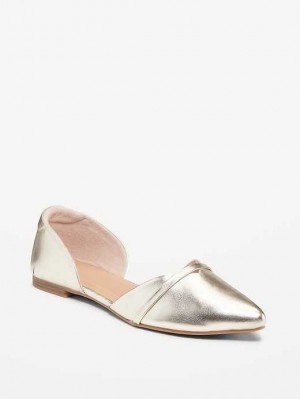 Old Navy D'Orsay Metallic Flats Flache Schuhe Damen Gold | 3147JNUEH