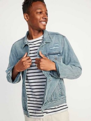 Old Navy Distressed Non-Stretch Jean Jacket Mäntel Herren Waschen | 6258TDBUE