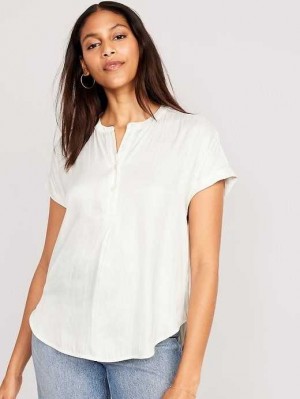 Old Navy Dolman Sleeve Satin Popover Shirt Oberteile Damen Hellblau | 1524DRXVS