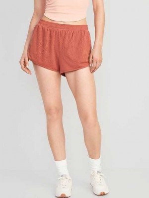 Old Navy Dolphin-Hem Mesh Performance Shorts Sportbekleidung Damen Apple Cinnamon | 3597ADBNE