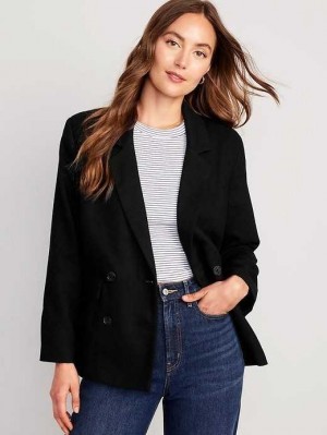 Old Navy Double-Breasted Textured Blazer Mäntel Damen Schwarz | 3754SQCPH