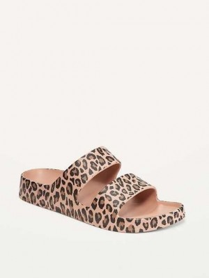 Old Navy Double-Riemen Badelatschen Sandals Sandalen Damen Leopard | 6139ESLBF