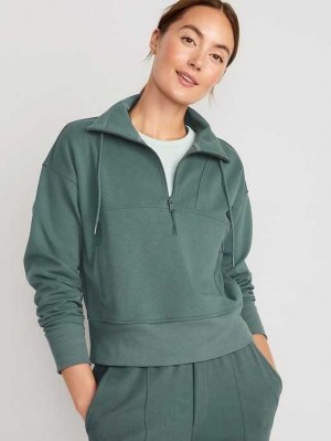 Old Navy Dynamic Fleece 1/2-Zip Sweatshirt Lauftop Damen Grau | 2795KXPAB