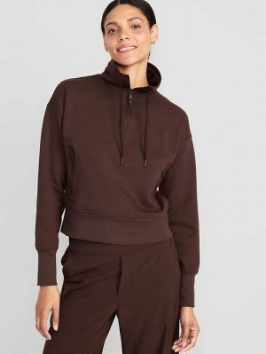 Old Navy Dynamic Fleece 1/2-Zip Sweatshirt Lauftop Damen French Roast | 6087JBRHT