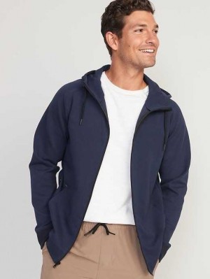Old Navy Dynamic Fleece Hidden-Pocket Zip Hoodie Sportbekleidung Herren Navy | 4075UQSPW