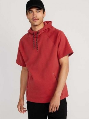 Old Navy Dynamic Fleece Kurzes-Sleeve Pullover Hoodie Sportbekleidung Herren Rot | 0759UOLFR