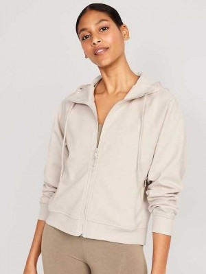 Old Navy Dynamic Fleece Zip Hoodie Lauftop Damen Beige | 8970LVOUI