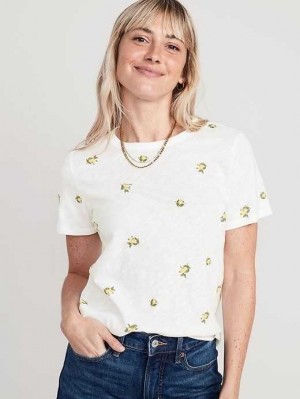 Old Navy EveryWear Crew-Neck Printed T-Shirt Oberteile Damen Lemons | 8061DZJMP