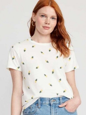 Old Navy EveryWear Crew-Neck Printed T-Shirt Oberteile Damen Pineapples | 1037ZEQDC