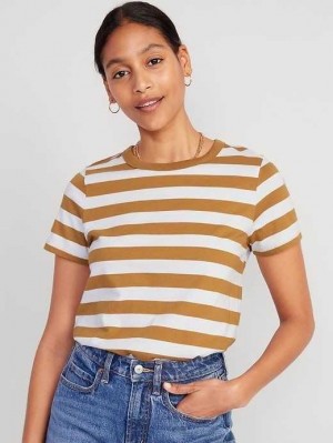 Old Navy EveryWear Gestreift T-Shirt Oberteile Damen Braun | 2819WARSF