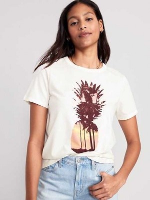Old Navy EveryWear Graphic T-Shirt Oberteile Damen Hellblau | 6905APTZD