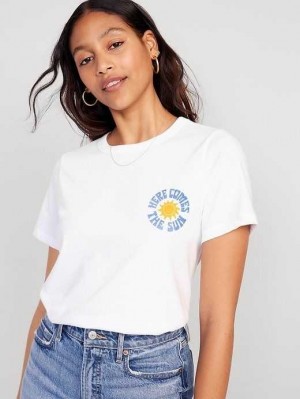 Old Navy EveryWear Graphic T-Shirt Oberteile Damen Calla Lilies | 9578VHJPT