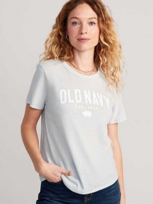 Old Navy EveryWear Logo Graphic T-Shirt Oberteile Damen Hellgrau | 4918JFZHA