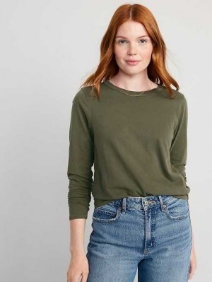 Old Navy EveryWear Long-Sleeve T-Shirt T-shirts Damen Conifer | 2985QBFZT