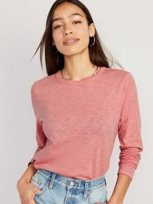 Old Navy EveryWear Long-Sleeve T-Shirt T-shirts Damen Koralle | 5946FDAKX