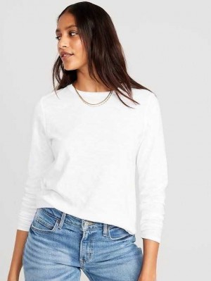 Old Navy EveryWear Long-Sleeve T-Shirt T-shirts Damen Weiß | 8354DWCUI