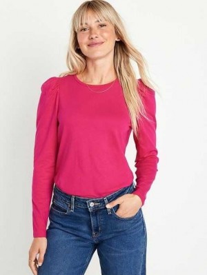 Old Navy EveryWear Puff-Sleeve Top Oberteile Damen Rosa | 1904NGXTS