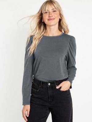 Old Navy EveryWear Puff-Sleeve Top Oberteile Damen Panther | 6854COYHV