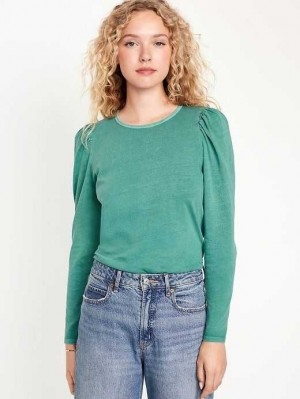 Old Navy EveryWear Puff-Sleeve Top Oberteile Damen Oceanside | 7021KYFXA