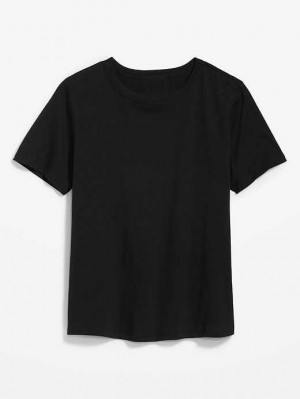 Old Navy EveryWear Slub-Knit T-Shirt Oberteile Damen Schwarz | 7865VDBGH