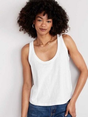 Old Navy EveryWear Slub-Knit Tank Top Oberteile Damen Weiß | 2350DRIHL