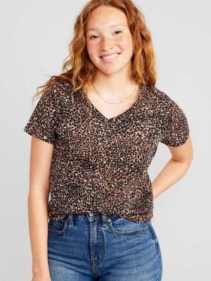 Old Navy EveryWear V-Neck Printed T-Shirt Oberteile Damen Wild Spots | 0423RUMVT