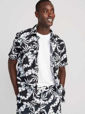 Old Navy Everyday Kurzes-Sleeve Shirt Hemd Herren Schwarz | 2579XLUCN