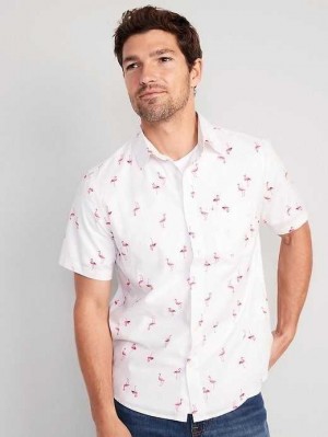 Old Navy Everyday Kurzes-Sleeve Shirt Hemd Herren Rosa | 7503LPNFT