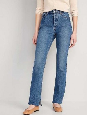 Old Navy Extra High-Waisted Button-Fly Kicker Boot-Cut Side-Slit Jeans Jeans Damen Waschen | 2469OCFKP