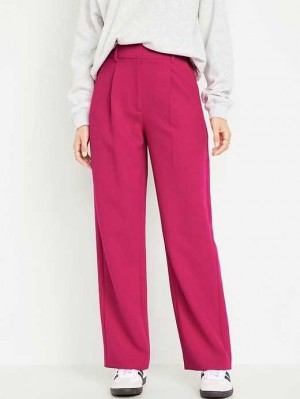 Old Navy Extra High-Waisted Falten Taylor Weite-Leg Trouser Suit Pants Hose Damen Rosa | 2406NVWRD