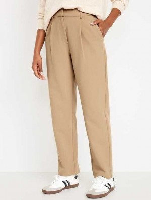 Old Navy Extra High-Waisted Falten Taylor Trouser Suit Pants Hose Damen Braun | 2837ATSNW