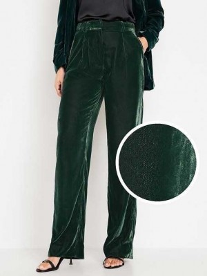 Old Navy Extra High-Waisted Falten Taylor Trouser Velvet Pants Hose Damen Dunkel | 3546OBLXZ