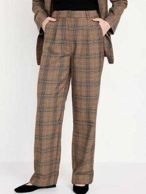Old Navy Extra High-Waisted Falten Taylor Weite-Leg Trouser Suit Pants Hose Damen Braun | 5814HBOIQ