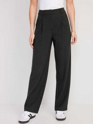 Old Navy Extra High-Waisted Falten Taylor Weite-Leg Trouser Suit Pants Hose Damen Dunkelgrau | 5974MJFXW