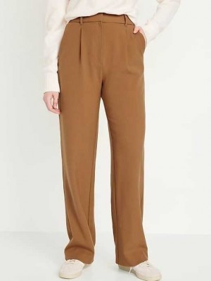Old Navy Extra High-Waisted Falten Taylor Weite-Leg Trouser Suit Pants Hose Damen Creme Caramel | 8125HYXTJ