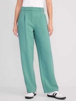 Old Navy Extra High-Waisted Falten Taylor Weite-Leg Trouser Suit Pants Hose Damen Grün | 1503ZKVWE