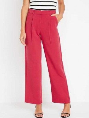 Old Navy Extra High-Waisted Falten Taylor Weite-Leg Trouser Suit Pants Hose Damen Rot | 1576YAMHL