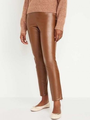 Old Navy Extra High-Waisted Faux Leder Pants Hose Damen Braun | 3912RHOCX