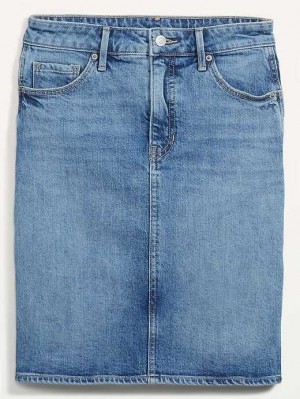Old Navy Extra High-Waisted Jean Midi Skirt Unterteile Damen Flora | 8165OJYZG