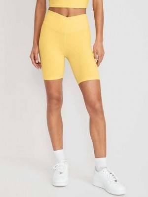 Old Navy Extra High-Waisted PowerChill Biker Shorts Sportbekleidung Damen Buttercup | 1936WECXG