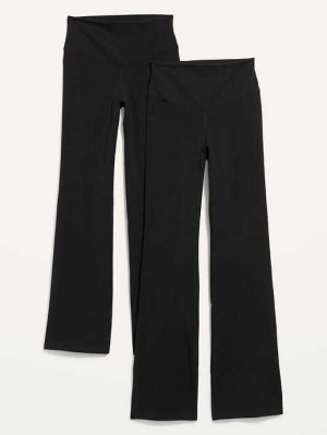 Old Navy Extra High-Waisted PowerChill Boot-Cut Yoga Pants 2-Pack Sportbekleidung Damen Schwarz | 6147FJOPA