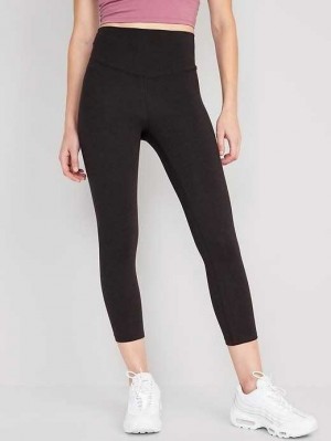 Old Navy Extra High-Waisted PowerChill Cropped Leggings Sportbekleidung Damen Dunkelgrau | 9648VSGBH