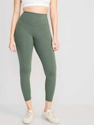 Old Navy Extra High-Waisted PowerChill Hidden-Pocket 7/8-Length Leggings Sportbekleidung Damen Forest Shade | 2813RGLWM
